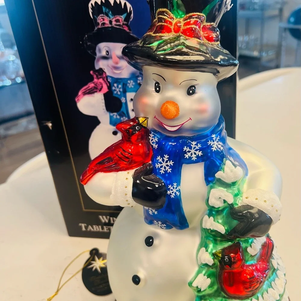 Christopher Radko Snowman Tabletop Sculpture with Box Retired